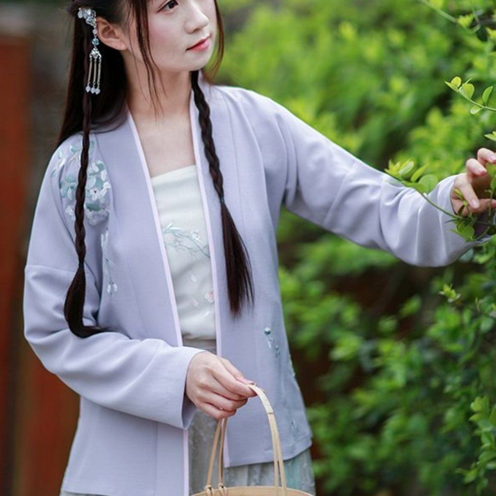 Floral Embroidered Blouse | Hanfu Retro Top Shirt